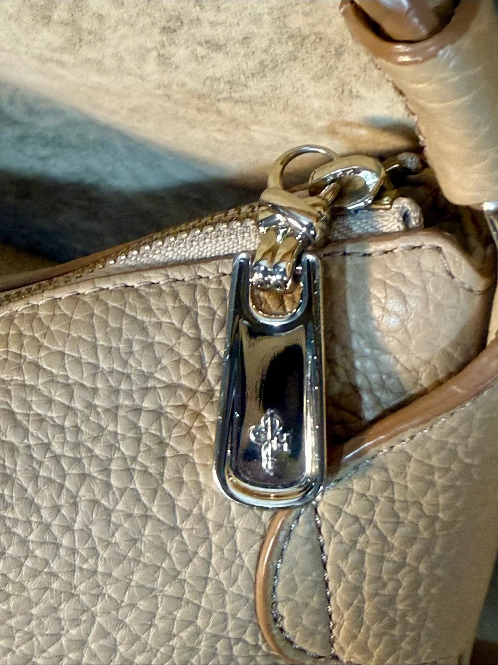 Cole Haan Leather Hobo Bag and Wallet Set - Classic Beige